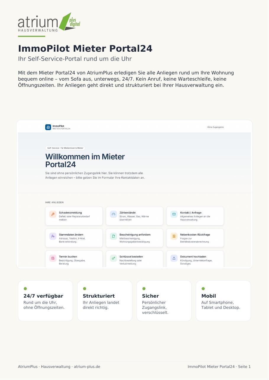 ImmoPilot Mieter Portal24 – Broschüre