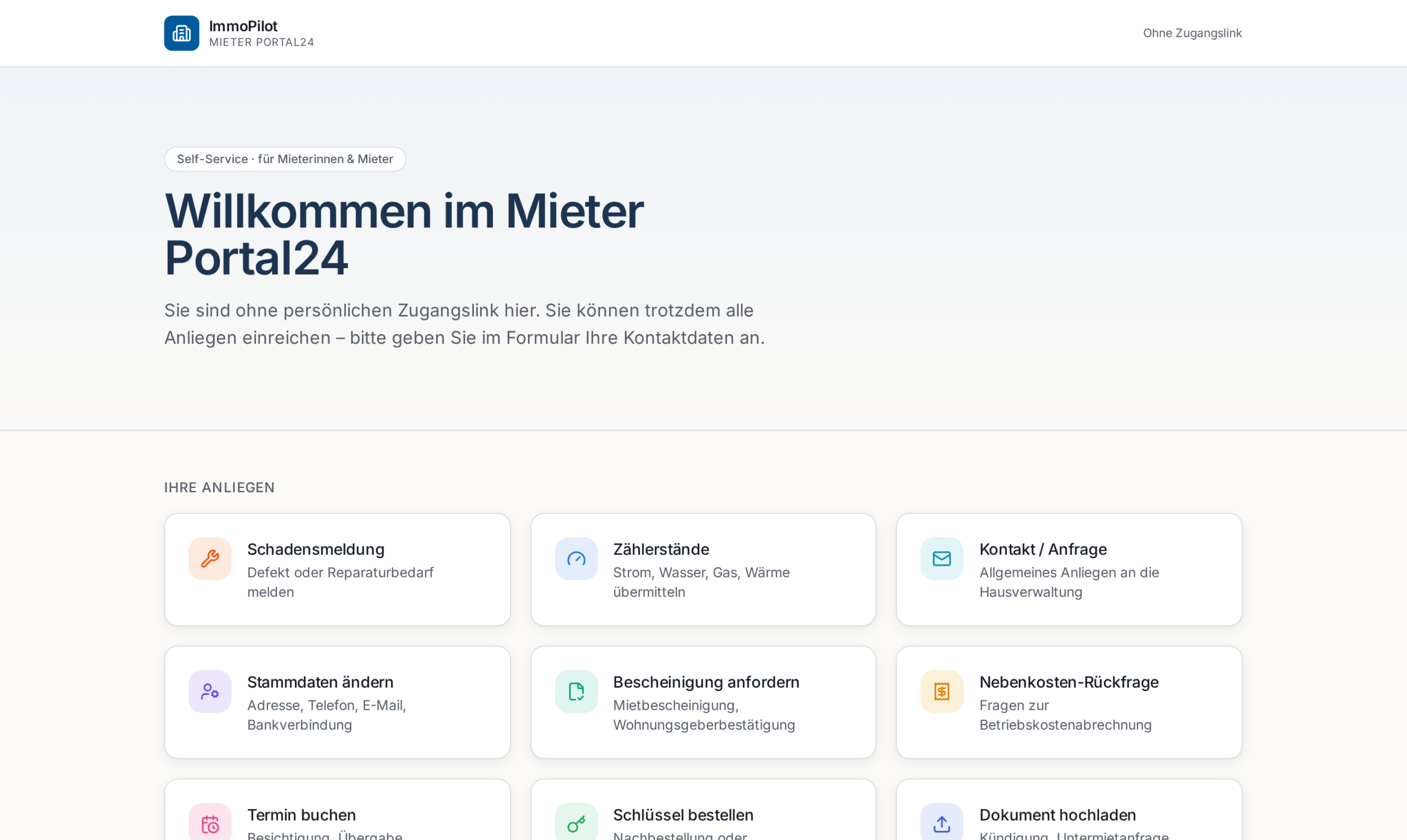 ImmoPilot Mieter Portal24 – Übersicht