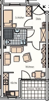 Charmante 2-Zimmer-Wohnung mit WBS für Senioren ab 60 Jahren, 44628 Herne, Erdgeschosswohnung